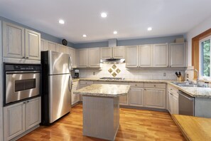 Gourmet kitchen with stainless steel appliances
