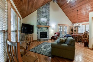 The living area is wide open so that everyone has plenty of room to spread out and relax.