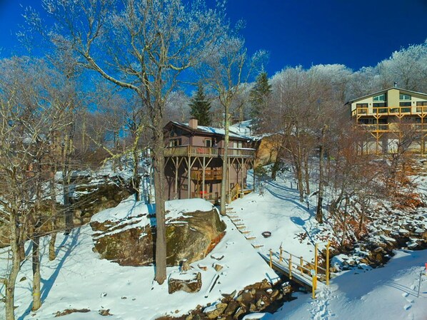 View of the house from the ski slopes