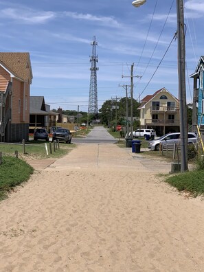 Beach access directly across from cottage