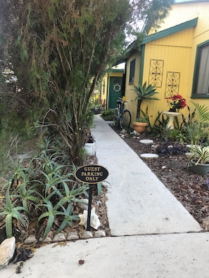 Parking for our guests - follow the path to your private entrance.