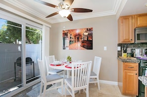 Modern and serene dining.