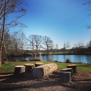 Picnic area by lake, short walk from Chalet