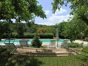 pool with hammock

