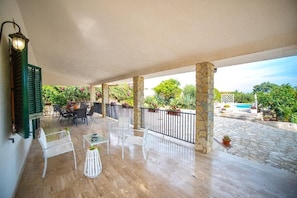 View of the pool from the patio