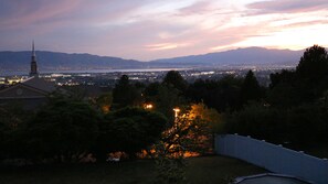 Backyard view of Utah Valley and Utah Lake (dusk)