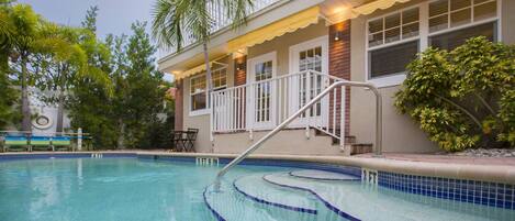 apartment opens to the pool