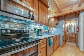 Newly renovated Kitchen with Stainless Steel Appliances. 