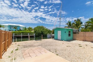 Spacious canal front backyard