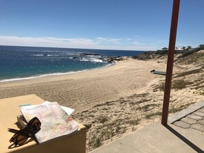 Beach view from Mirador, a shaded sitting area on front corner of property