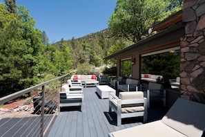 Huge deck with amazing views, gas firepit and plenty of seating