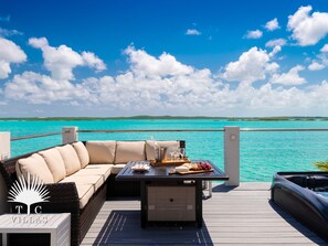 Outdoor lounging deck with ample sitting space.