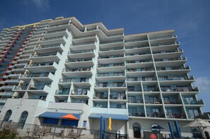 Ocean front view of Bluewater Resort.