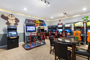 11 games inside our Home.Racing games are linked to race each other.No quarters