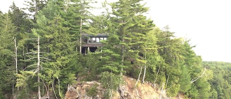 View of the Lodge from the lake in front of the Point