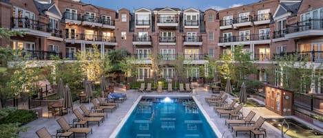 Pool area during summer.