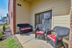 Back Patio - There is outdoor seating on the back patio where you can enjoy the Alabama weather.