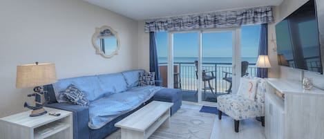 Open spaces create happy places in this oceanfront condo.