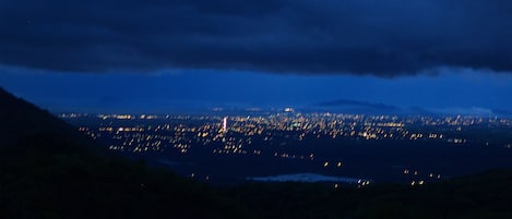 View from terrace at night