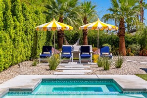 Lounge chairs for relaxing by the pool