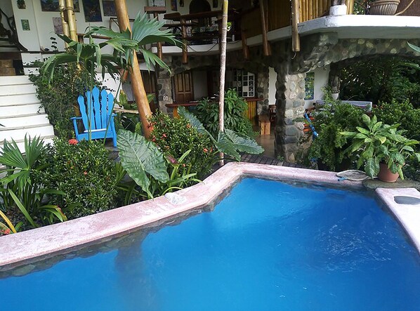 Great pool close to home. Monkeys pass by most days.