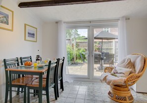 Dining area leading to garden