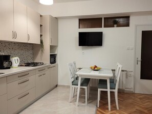 kitchen, dining area