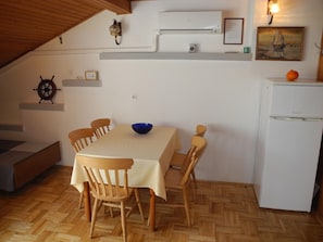 Dining area. Living area