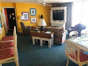 Living Room and Dining Room with a view of Beach front View