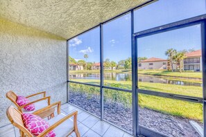 Patio area with very nice water view 