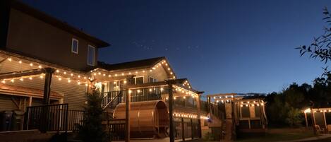 SAUNA AND DECKS. MAKE SURE YOU PLAN TO SPEND SOME TIME IN THE TUB, SAUNA OR POOL.