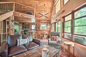 Living Room | Gas Fireplace | Floor-to-Ceiling Windows