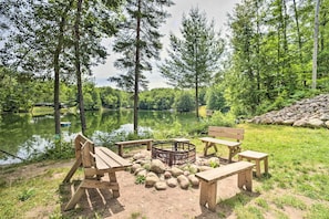 Exterior | Fire Pit | Private Lake | Seasonal Dock