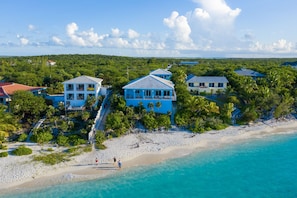 Driftwood Condos right on the beach looking out at Hoopers Bay