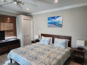 Primary bedroom; King size bed