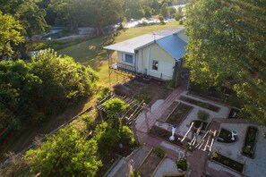 House and garden looking toward San Marcos River