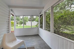 Take in the scenery from the covered porch.
