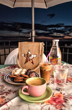 enjoy your coffee - upstairs balcony - sunset