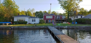The property with both cottages and dock