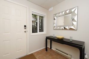 Private entrance area with smart lock access