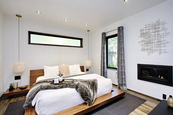 Komorebi House Sink into the king-size, pillow top bed after a long day .