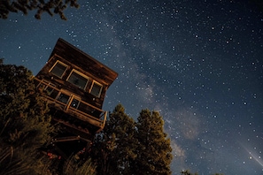 Stargazing right from your treetop cabin at East Zion Resort