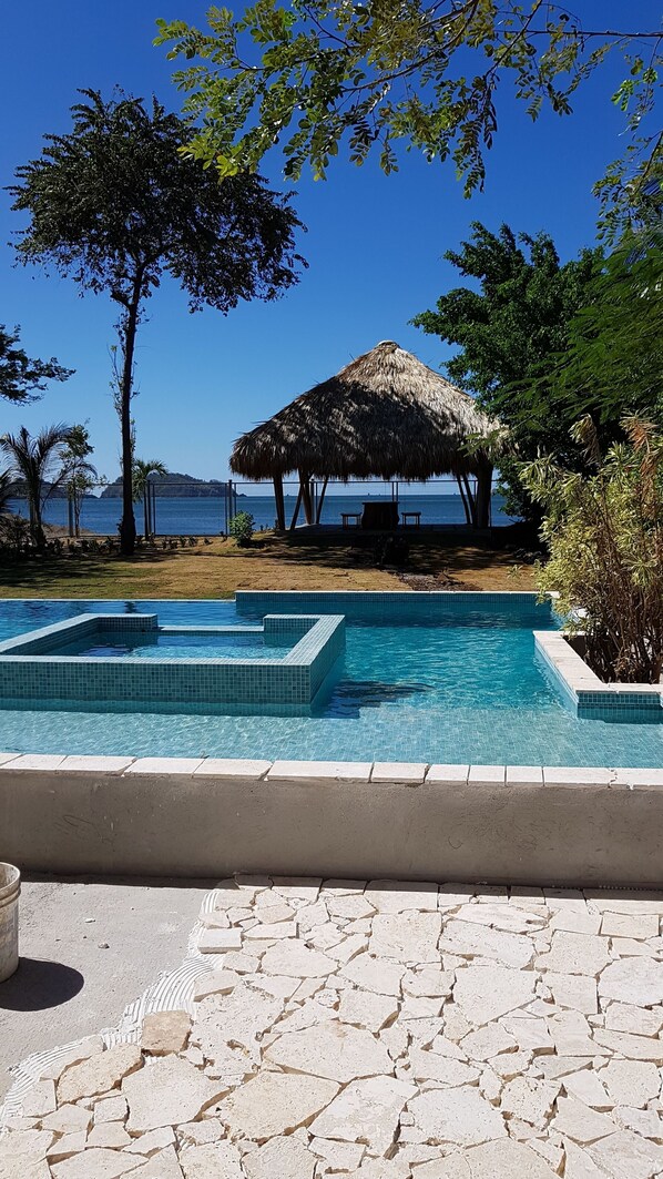 pool seen from building