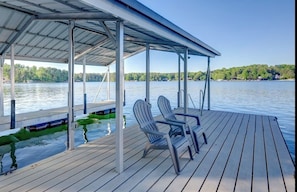 Private dock with chairs, amazing sunrise views