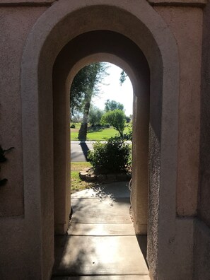 Looking back through arch at entrance