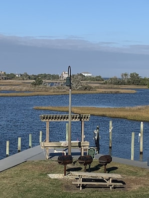 View from Deck, Fish Cleaning Station and Grills