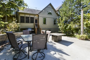 Lighted Private Patio with plenty of seating, & propane bbq grill!  Love it! 