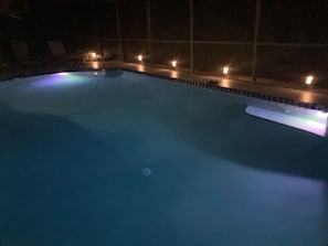 night ambiance by pool