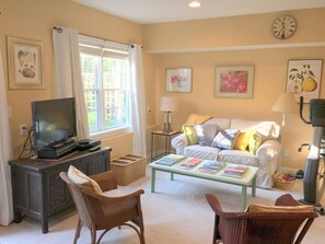 Living room area of open plan space. 