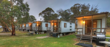 The 6 park cabins, for those on a budget, warm, comfortable and well maintained